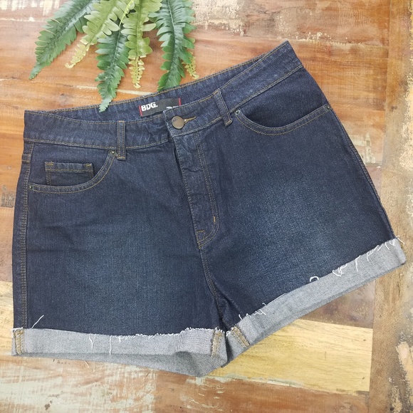 BDG Pants - BDG High Rise Cuffed Frayed Hem Jean Shorts